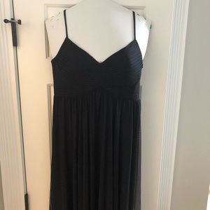 Calvin Klein Black Spaghetti Strap Maxi Formal Gown